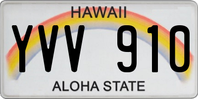 HI license plate YVV910