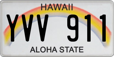 HI license plate YVV911