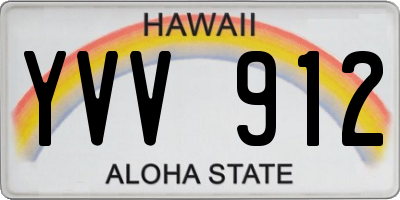 HI license plate YVV912