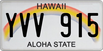 HI license plate YVV915