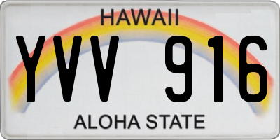 HI license plate YVV916