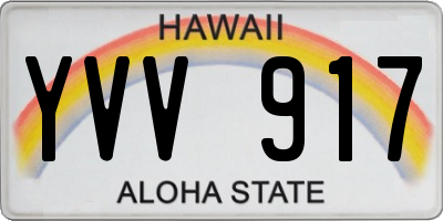HI license plate YVV917