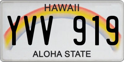 HI license plate YVV919