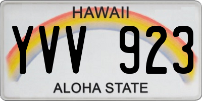 HI license plate YVV923