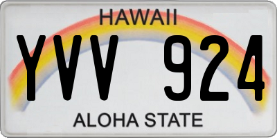 HI license plate YVV924