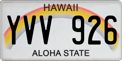 HI license plate YVV926