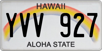 HI license plate YVV927