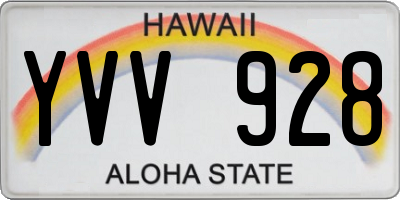 HI license plate YVV928
