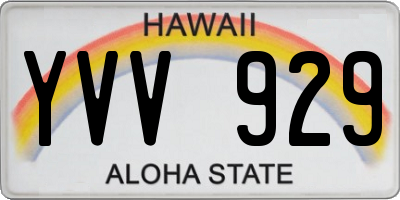 HI license plate YVV929