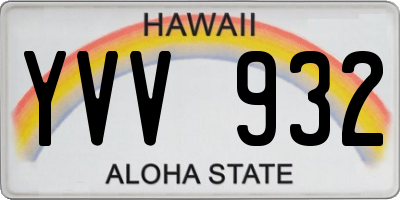HI license plate YVV932