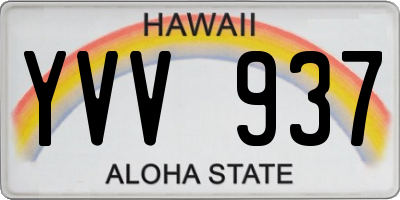 HI license plate YVV937