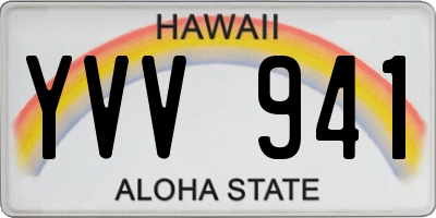 HI license plate YVV941