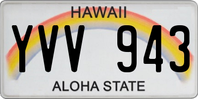 HI license plate YVV943