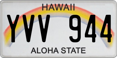 HI license plate YVV944