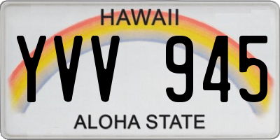 HI license plate YVV945