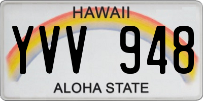 HI license plate YVV948