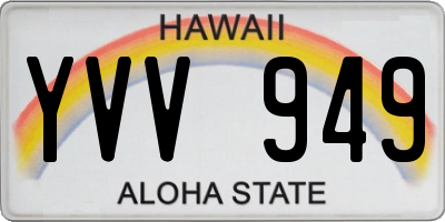 HI license plate YVV949