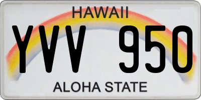 HI license plate YVV950