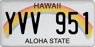 HI license plate YVV951