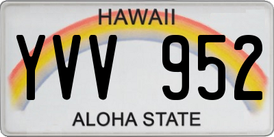 HI license plate YVV952