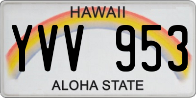 HI license plate YVV953