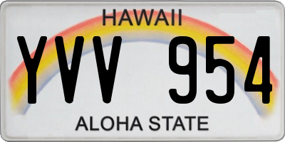 HI license plate YVV954