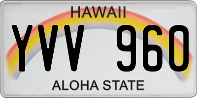 HI license plate YVV960