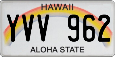 HI license plate YVV962