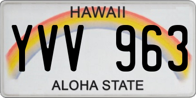 HI license plate YVV963