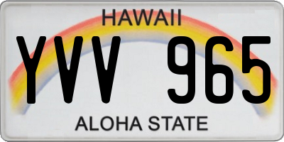 HI license plate YVV965