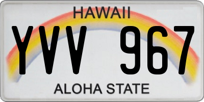 HI license plate YVV967