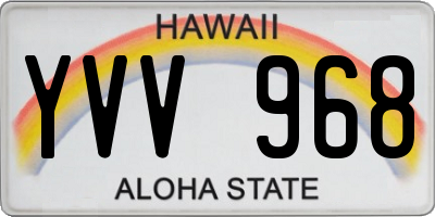 HI license plate YVV968