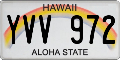 HI license plate YVV972