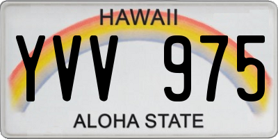HI license plate YVV975