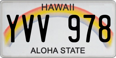 HI license plate YVV978