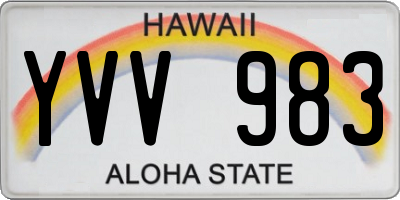 HI license plate YVV983
