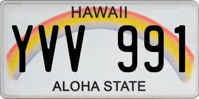 HI license plate YVV991