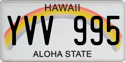 HI license plate YVV995