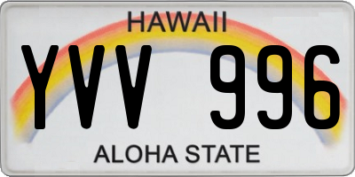 HI license plate YVV996