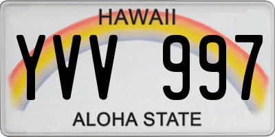 HI license plate YVV997