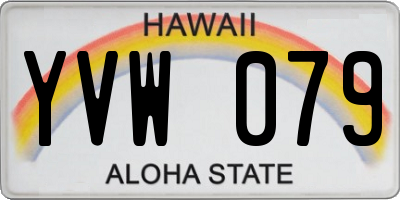HI license plate YVW079