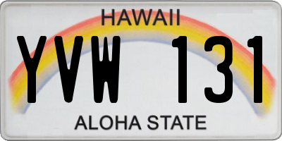 HI license plate YVW131