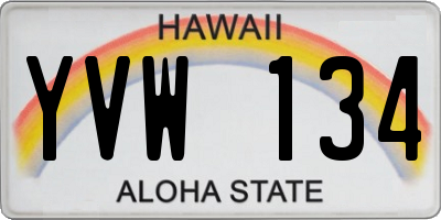 HI license plate YVW134