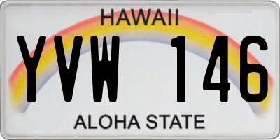 HI license plate YVW146