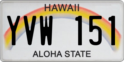 HI license plate YVW151