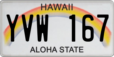 HI license plate YVW167