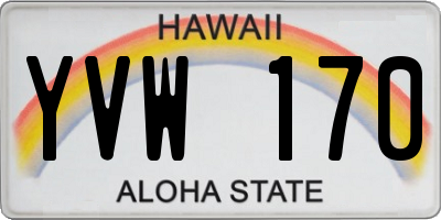 HI license plate YVW170