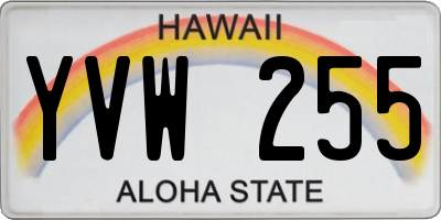 HI license plate YVW255