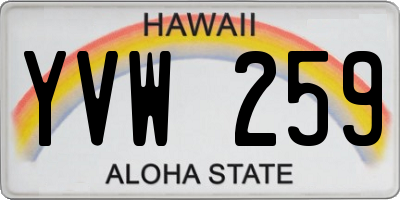 HI license plate YVW259