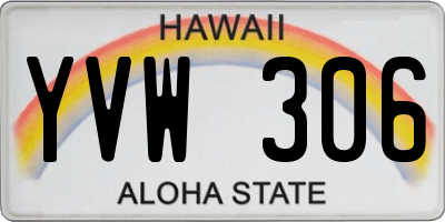 HI license plate YVW306